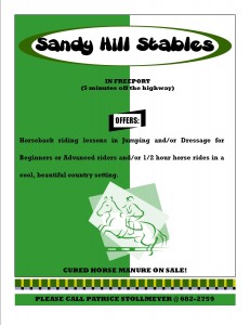 Sandy Hill Stables Flyer