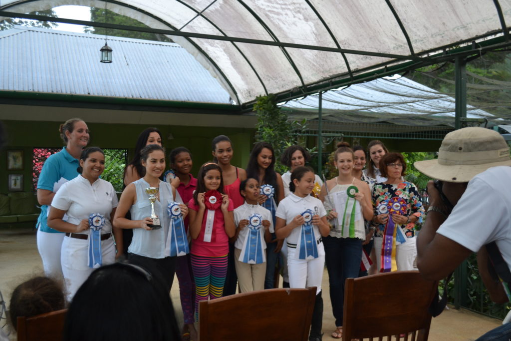 CEA Dressage Challenge 2016 - Some of the competitors at the prize giving ceremony at San Antonio Farms